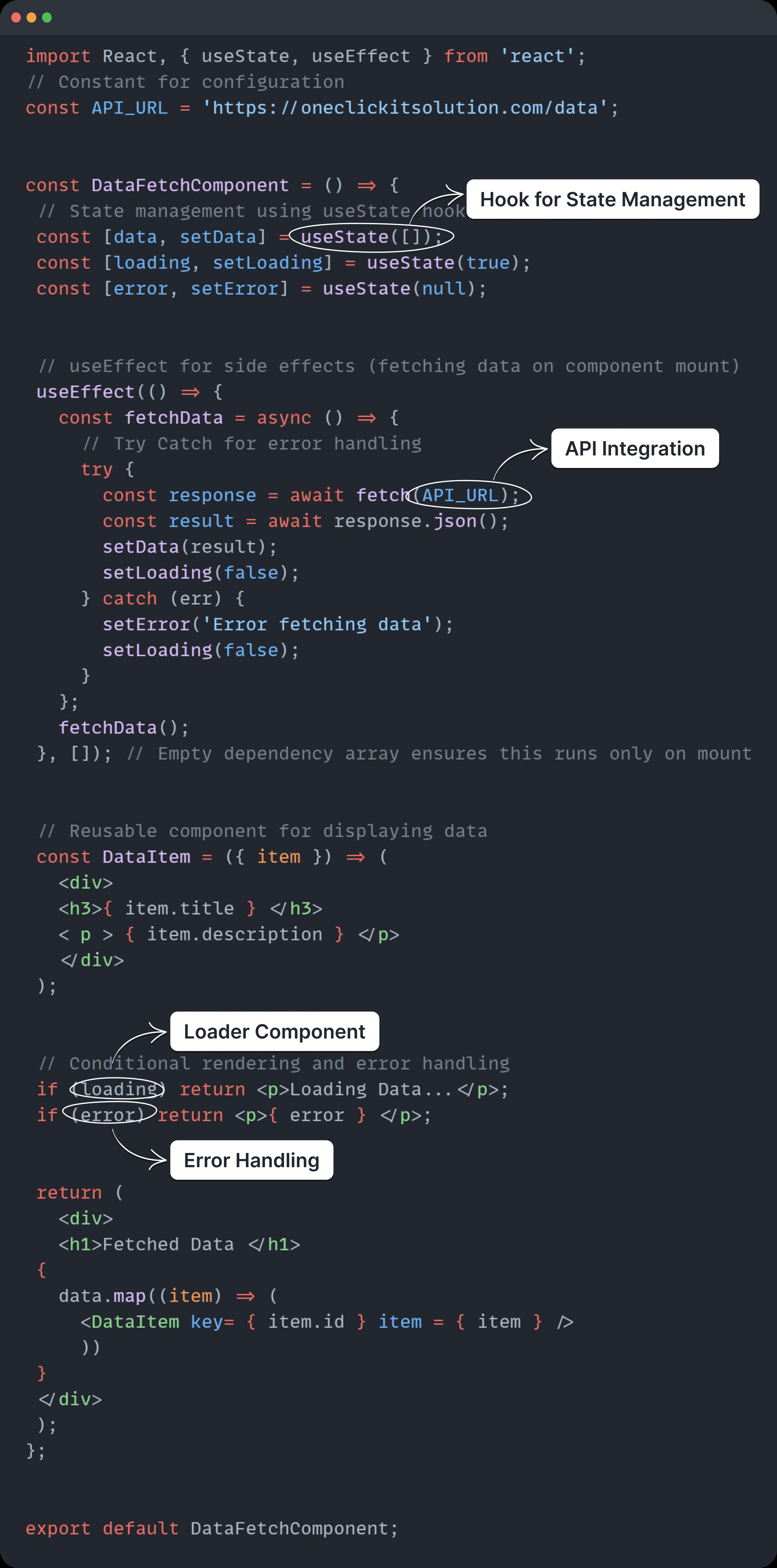 OneClick ReactJS Code Snippet OneClick ReactJS Code Snippet