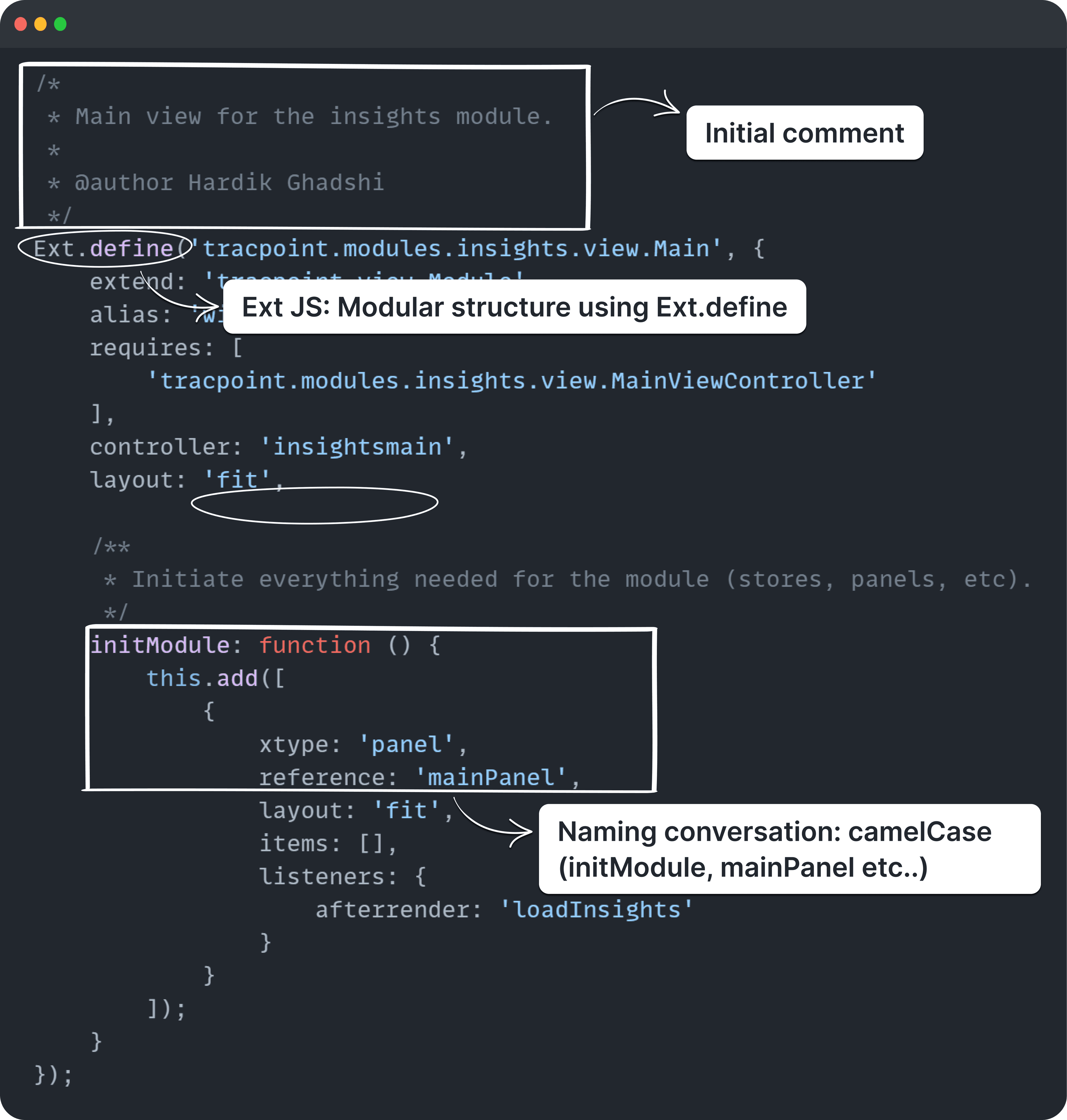 OneClick ExtJS Code Snippet