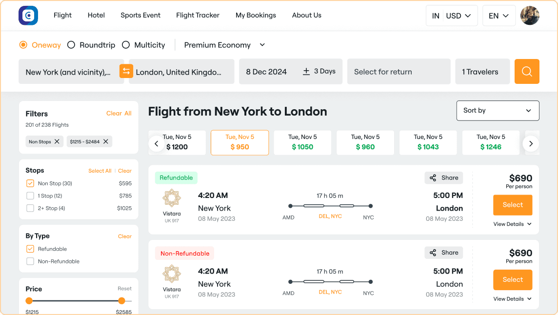 Flight Comparison