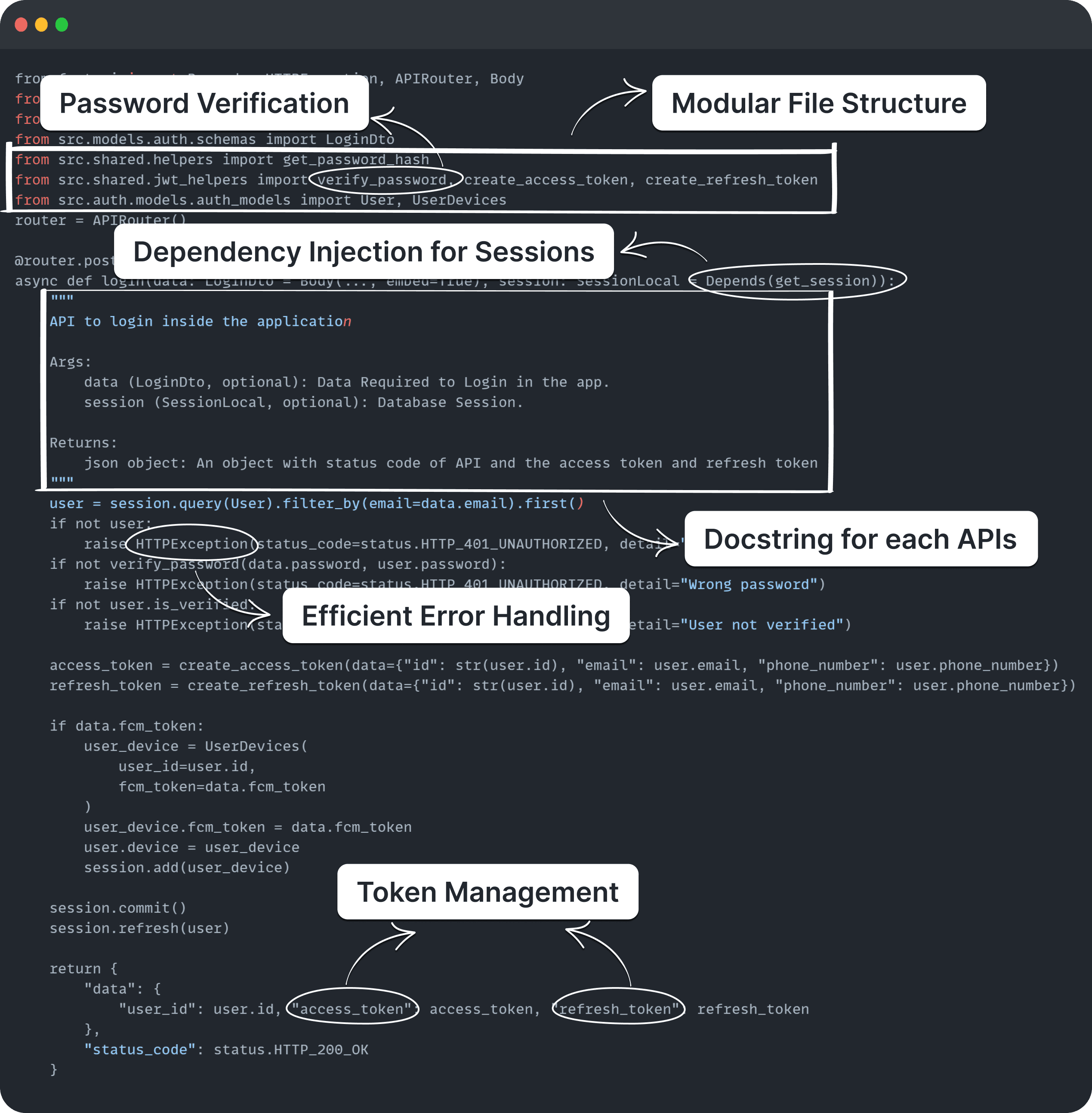 OneClick Python Code Snippet